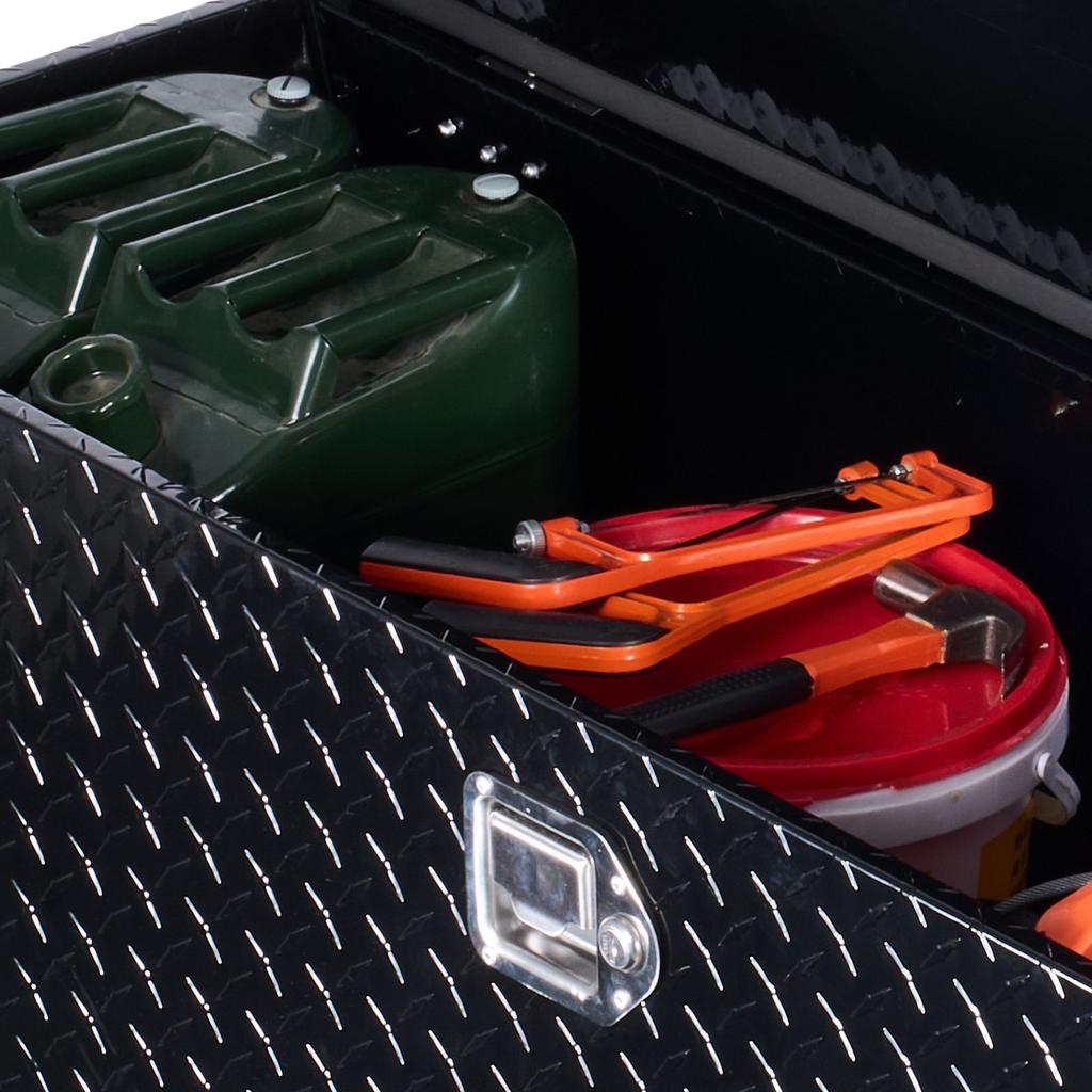 VEVOR Heavy Duty Aluminum Truck Bed Tool Box, Diamond Plate Tool Box with Side Handle and Lock Keys, Storage Toolbox Chest Organizer for Trailer
