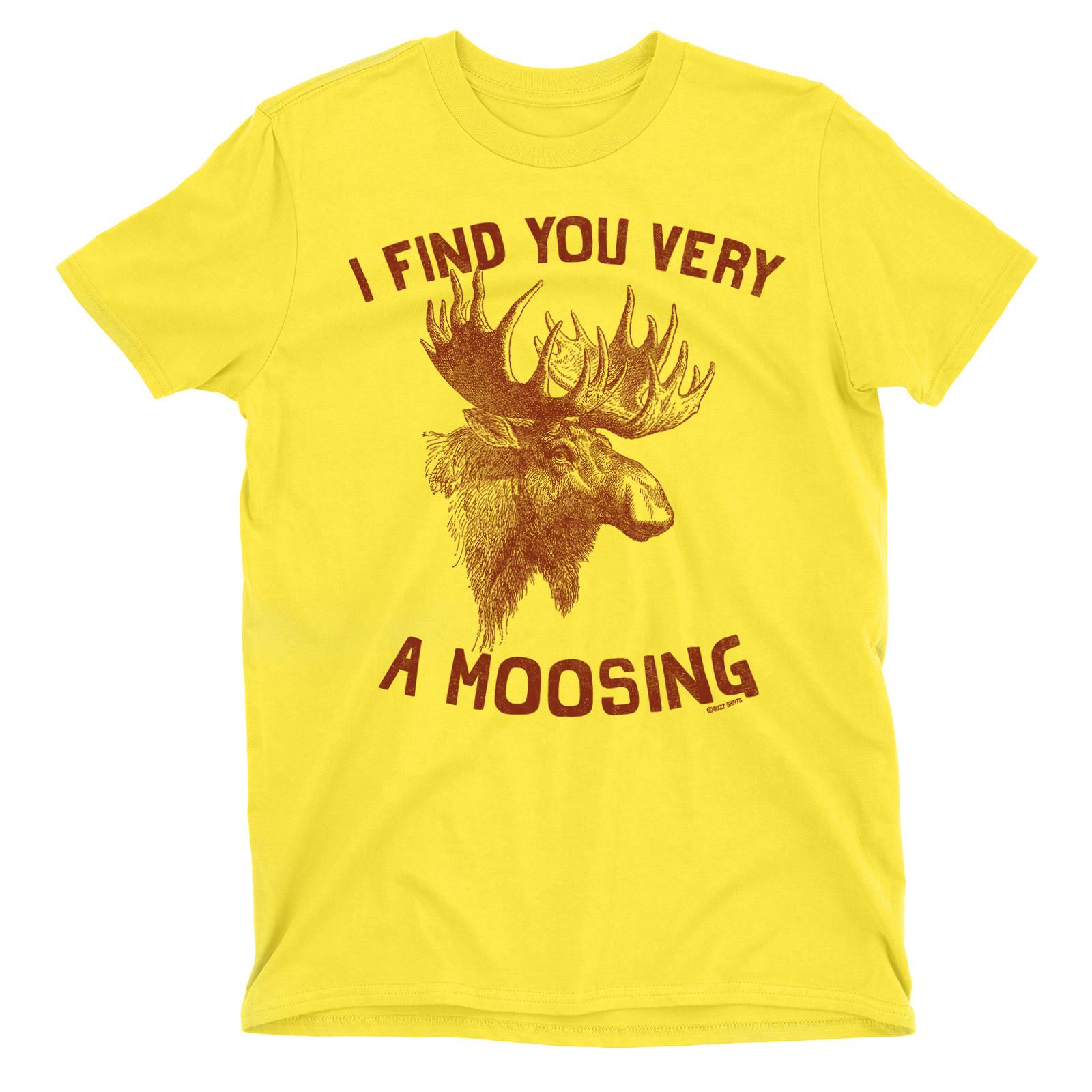 I FIND YOU VERY AMOOSING Mens Funny T-Shirt Mens Womens Tees Top Moose Animal Humour Slogan 2XL