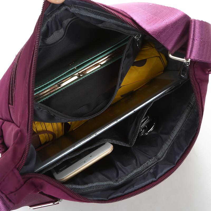 Multi Layer Crossbody Bag Women's Oxford Cloth Shoulder Bag, Casual and Lightweight Ladies Business Bag