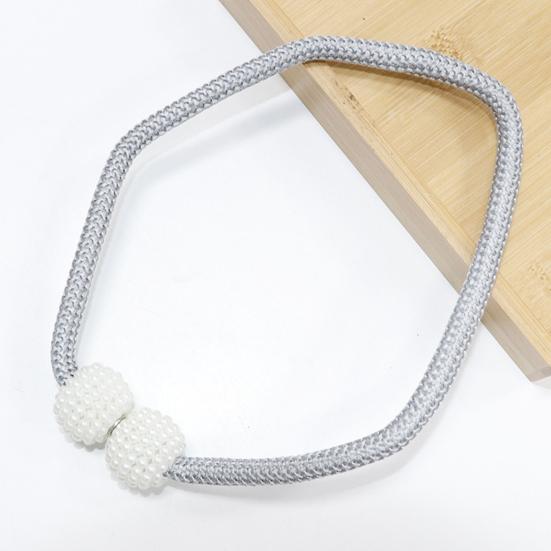 1 Pair Magnetic Curtain Straps Faux Pearls Decor Decorative Braided Ropes Curtain Tiebacks Curtain Accessories