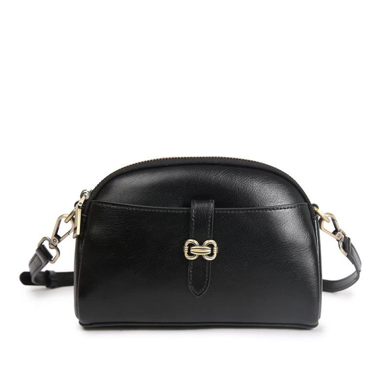 

Genuine Leather Small Bag for Women 2025 New Fashion Versatile Phone Bag Single Shoulder Crossbody Bag Cowhide Small Square Bag 19*14*8 чорний
