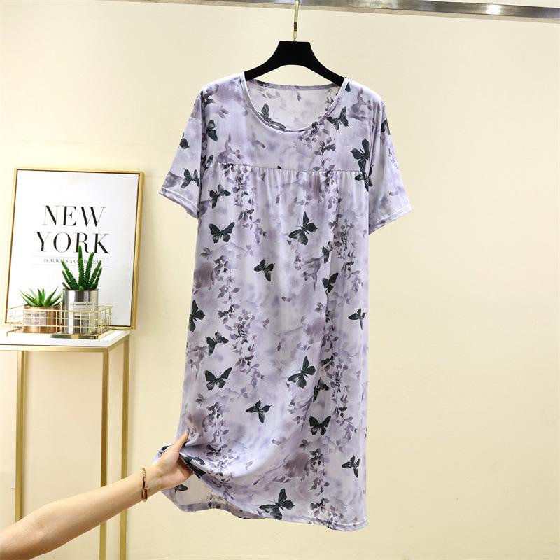 2025 Women's Summer Floral Cotton & Silk Dress - Slimming French Style with Pleated Rayon & Short Sleeves