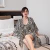 Sommer neue sexy Nachthemd rosa Leopardenmuster Nachthemd dünne Pyjamas Eis Seide Damen Loungewear kann draußen getragen werden