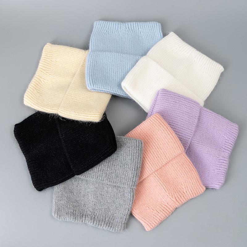 New Style Simple Dandy Winter Hat Rabbit Fur Beanie Elegant Winter Hats For Women Candy Colors Warm Knit Hats