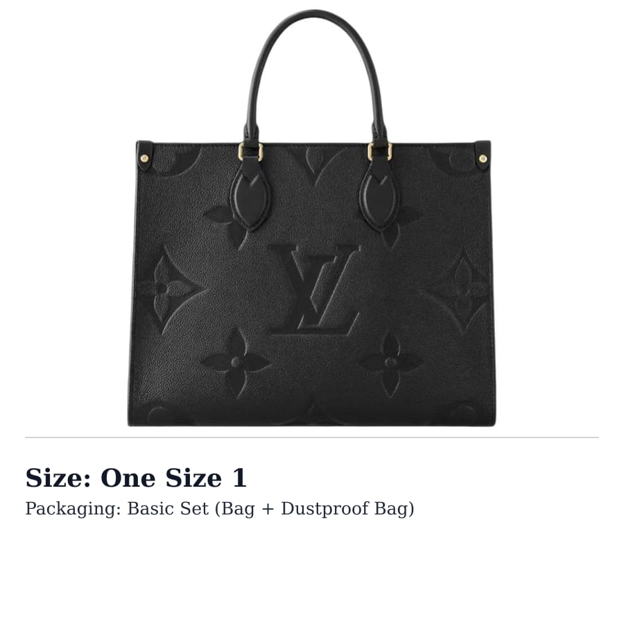 LOUIS VUITTON Onthego Empreinte Mm Melna