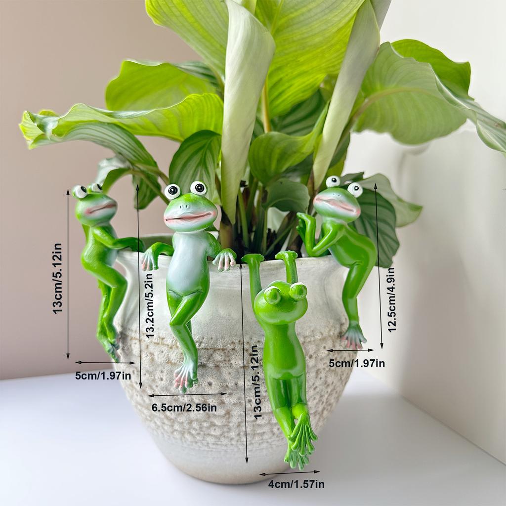 Gardening Courtyard Bonsai Ornaments Decorative Crafts Cute Cartoon Frog Hanging Pot Resin Decorations