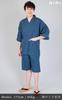 [Ai Ai] Smooth and Washable Cotton-Linen Jinbei, Made In Japan, 75% Cotton, 25% Linen, Perfect Father's Day Gift (LL, Blue)