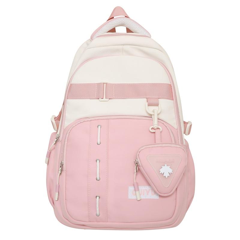 New High value Ins Style Schoolbag for Women Fashion Casual Color Blocking Backpack for Men Large Capacity Forest Style Trendy Backpack