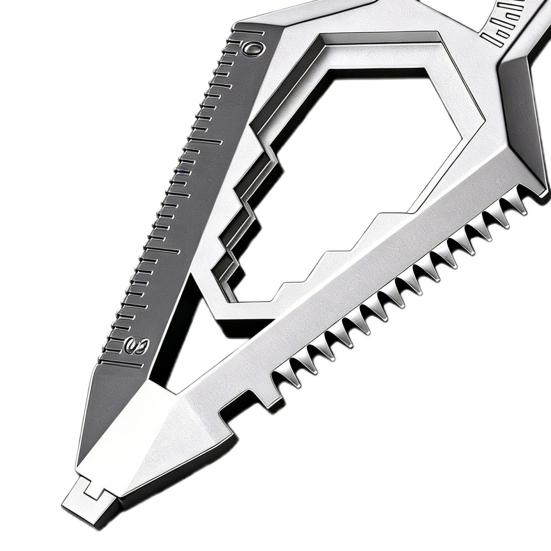 1/2Pcs Stainless Steel 9-in-1 Keychain Portable Bottle Opener Protractor Ruler Screwdriver Wrench Lever Multi-Functional Pocket