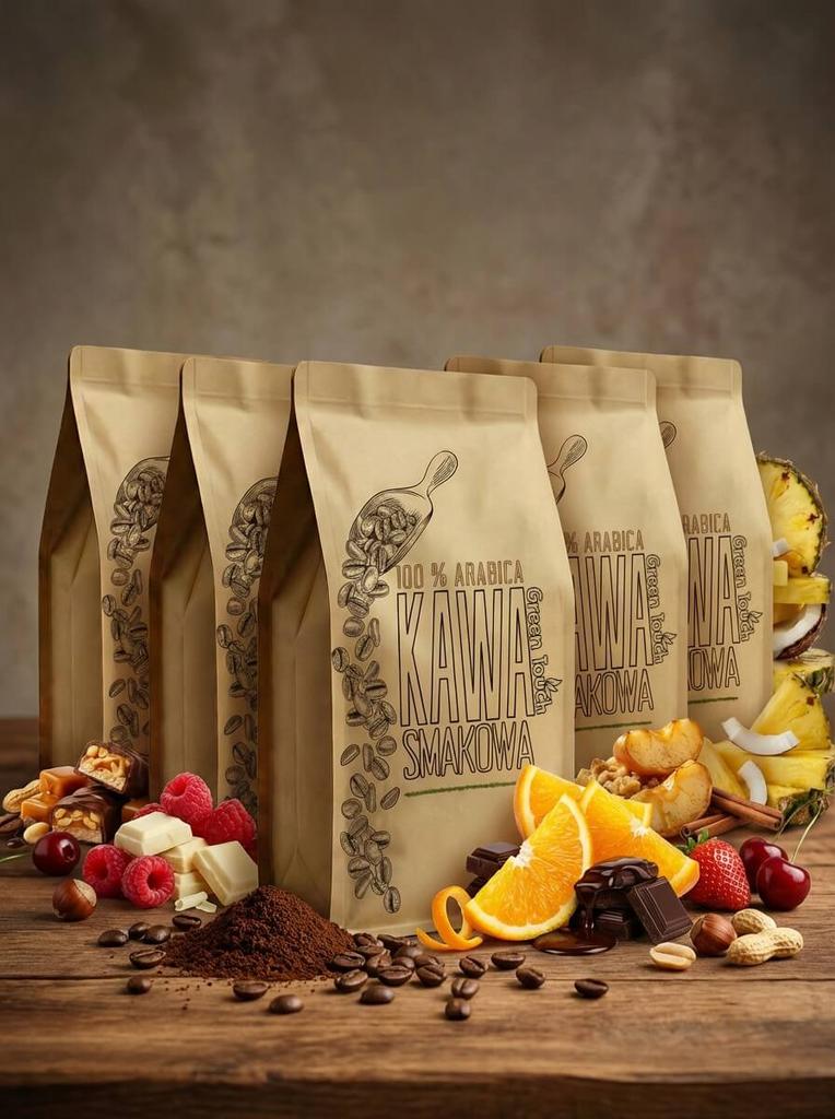 Kawa Ziarnista Smakowa Pina Colada Kokos Ananas Rum 1 Kg Green Touch