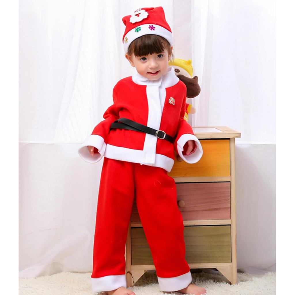 EnjoIt Santa Claus Costume for Boys and Size Santa Christmas Family Nursery Elementary G5036 Kids, Girls, 90-120cm, Kids' Outfit, Parties, Dinners,