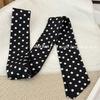 4.5x135cm White Black Beige Korean Long Skinny Hair Scarf for Women Polka Dot Fashion Headband Neckerchief Hair Accessories