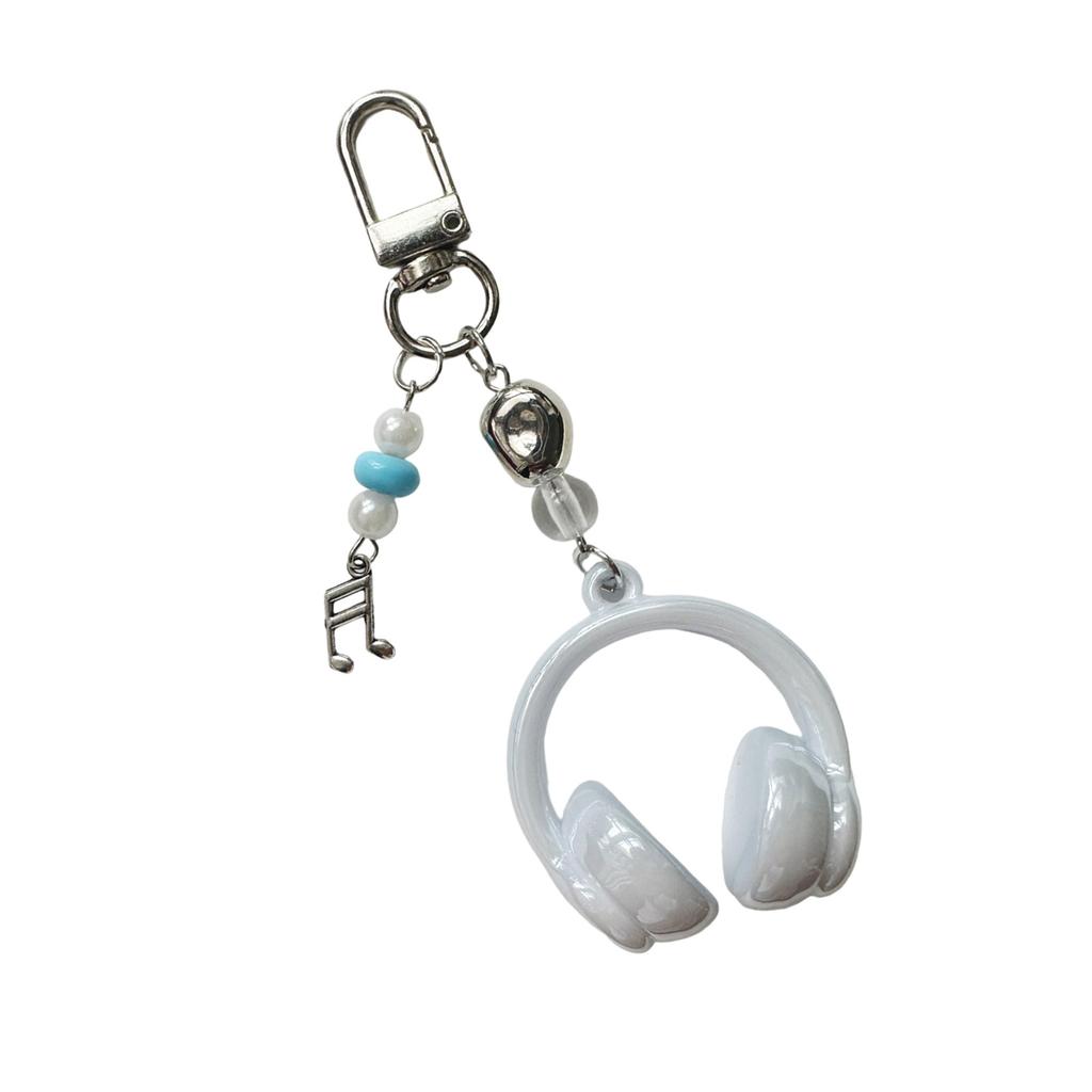 Trendiger Farbverlauf Kopfhörer Schlüsselanhänger Modischer Karabinerclip für Musikliebhaber Personalisierter Legierung Acryl Schlüsselanhänger