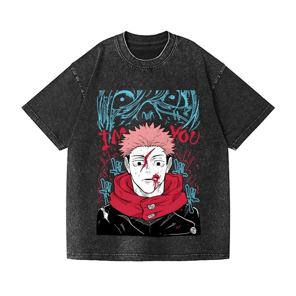 

Jujutsu Kaisen Vintage Wash Japanese Design T-Shirt High-quality Streetwear Is Suitable for Both Men Women Summer 3XL