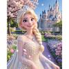 Disney Perlenmalerei Frozen Elsas Kreativer Perlenstil Illustration Kunstmalerei 5D DIY Perlenstickerei Mosaik Kreuzstich-Set Heimdekoration