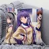 Japansk Anime Clannad Kuddfodral Fyrkantig Kudde Sovrum Soffa Fritid Komfortkudde Bil Vardagsrum Heminredning 40X40