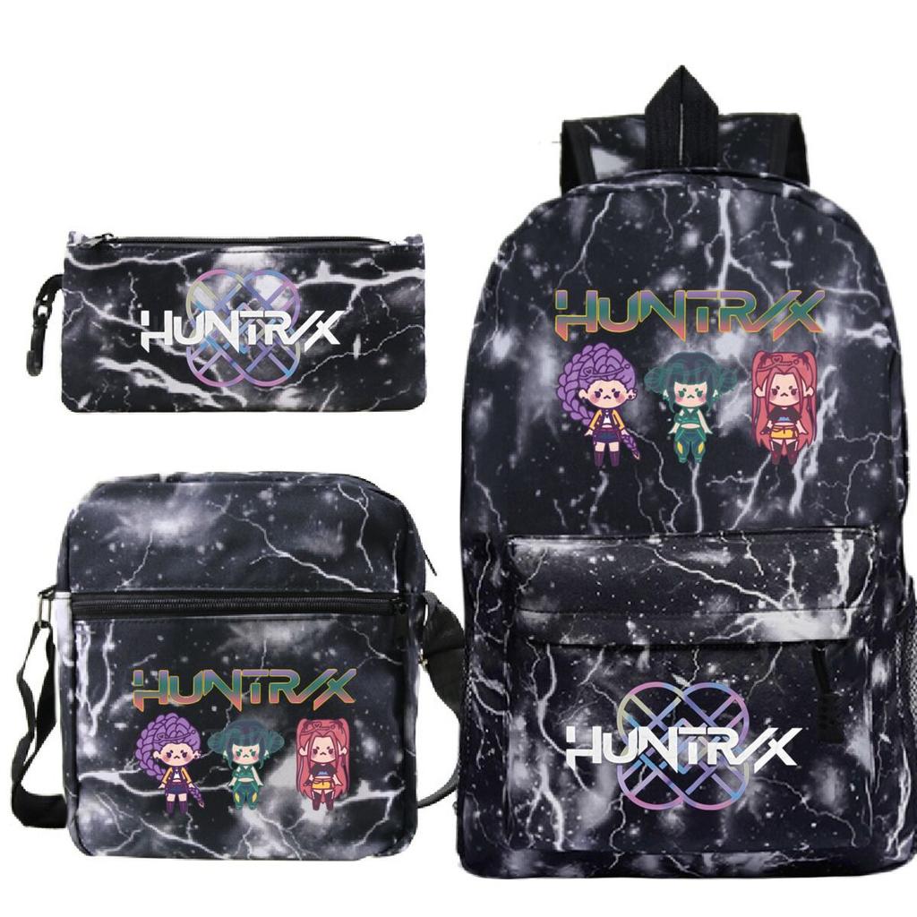 Animation Cartoon Grund- und Sekundarschüler Schultasche Kinderrucksack Freizeit Federmäppchen Umhängetasche Dreiteiliges Set