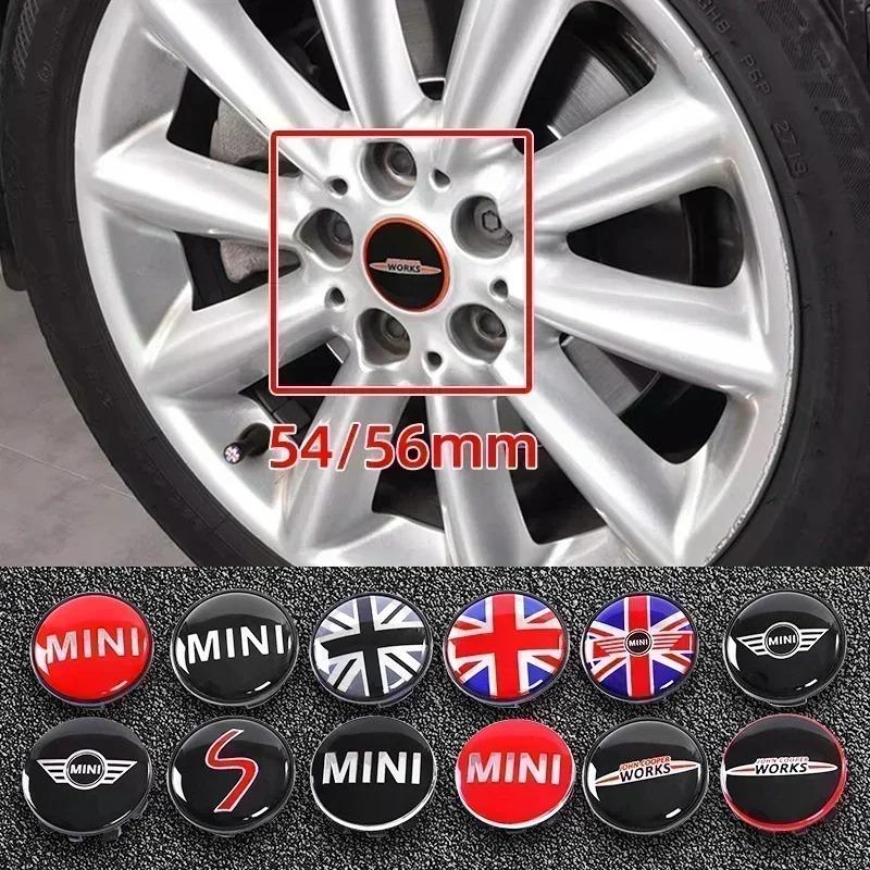 4pcs 54mm 56mm For Mini Cooper One S JCW R53 R55 R56 R57 R60 F55 F56 Car Wheel Center Hub Cap Badge Emblem Sticker
