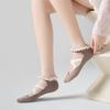 Lace Trim Bias-cut Ankle Socks Cross Strap Pilates Socks New Grip Socks  Pilates Training