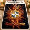 Flannel BlanketLuton Town Custom Name Text Personalized Soft Warm Throw Blanket Home Decor Gift