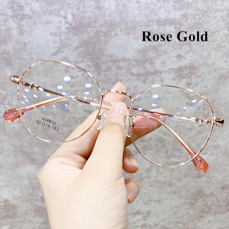 Anti-blue Light Glasses Round Metal Eyewear Women Men Exquisite Luxury Eyeglasses Blue Light Blocking Man Lady Computer Eyeglas