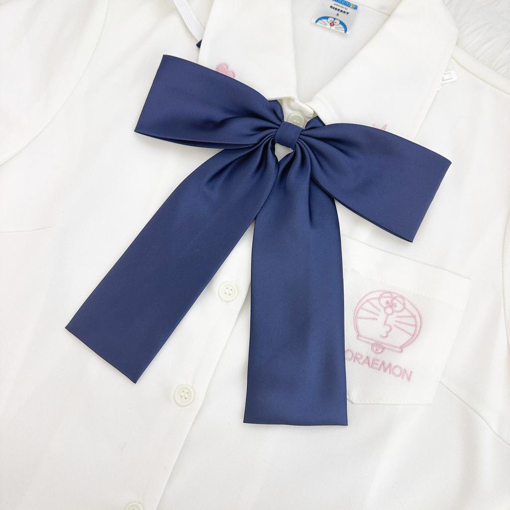 Polka Dot Long Handle Bow Tie Jk Uniform Accessory With Woven Fabric For Daily Wear