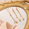 Light luxury tassel necklace earring jewelry set Fashionable high-end titanium steel jewelry set
