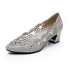 Summer Fashion Loafers Genuine Leather Pumps Women Luxury Medium Heel High Heels Mesh Ladies Office Shoes Sandals