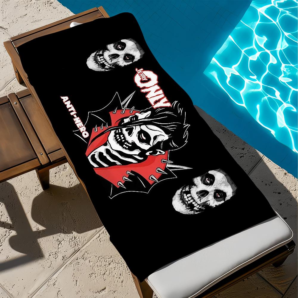 

Rock Band M-mis-fits Towel Gift For Travel Gym Sauna Travel Spa Shower Camping Quick Dry Sports Beach Towels Soft Pool W30*H60(CM)
