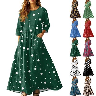 Women's Retro Ethnic Style Ribbon Embroidered Sleeveless Linen V-neck Maxi Dress