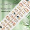 Cute Halloween Press-on Nails: Ghost, Black Cat & Star Glitter Crystal Cat Eye Nail Patches