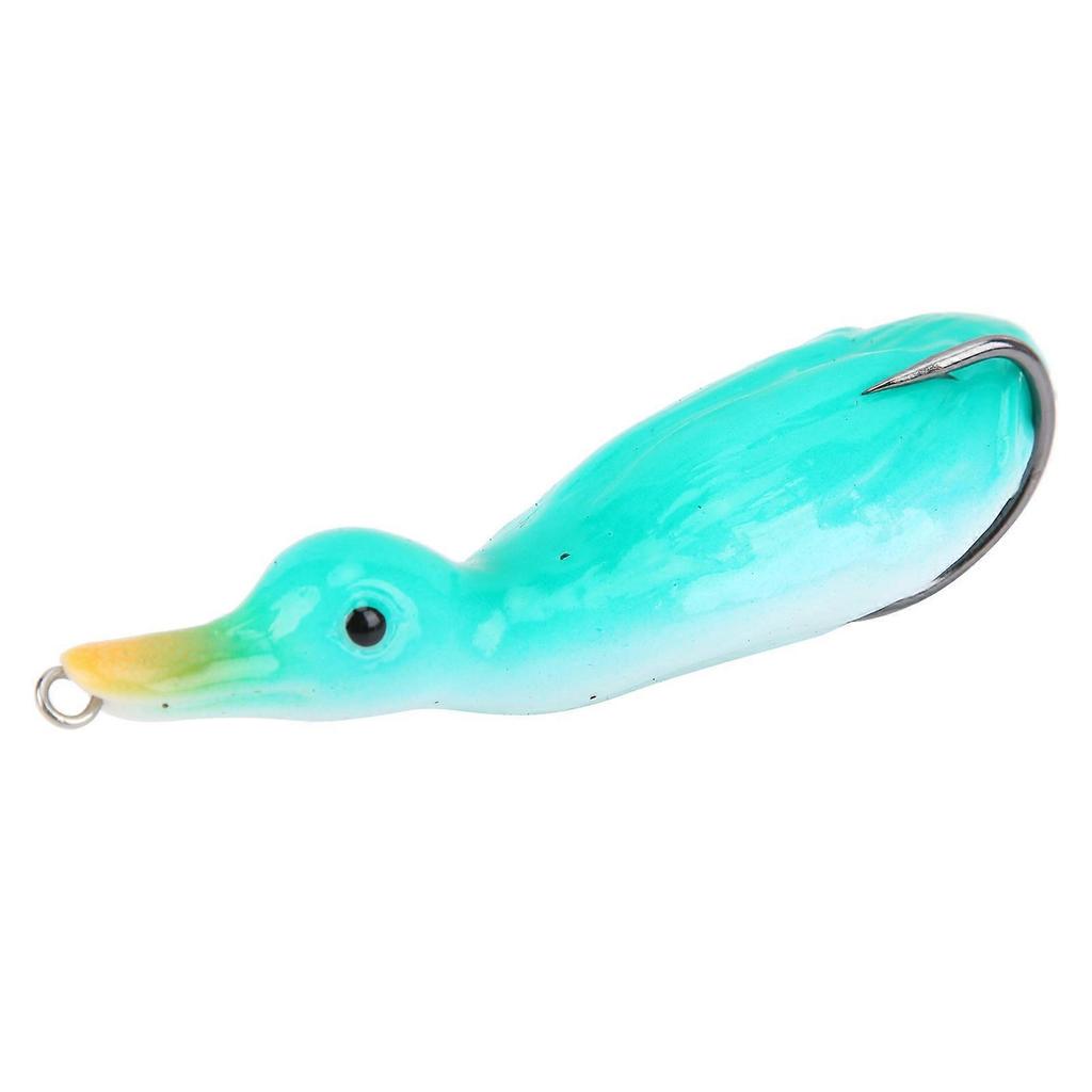 Artificial Duck Shape Fish Bait Lifelike Soft Silicone Lure Fishing Swimbait with HookGreen