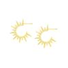 Exaggerated Metal Sunflower Stud Earrings for Women Vintage Gold Color Flower Geometric Statement Earrings Zircon Accessories