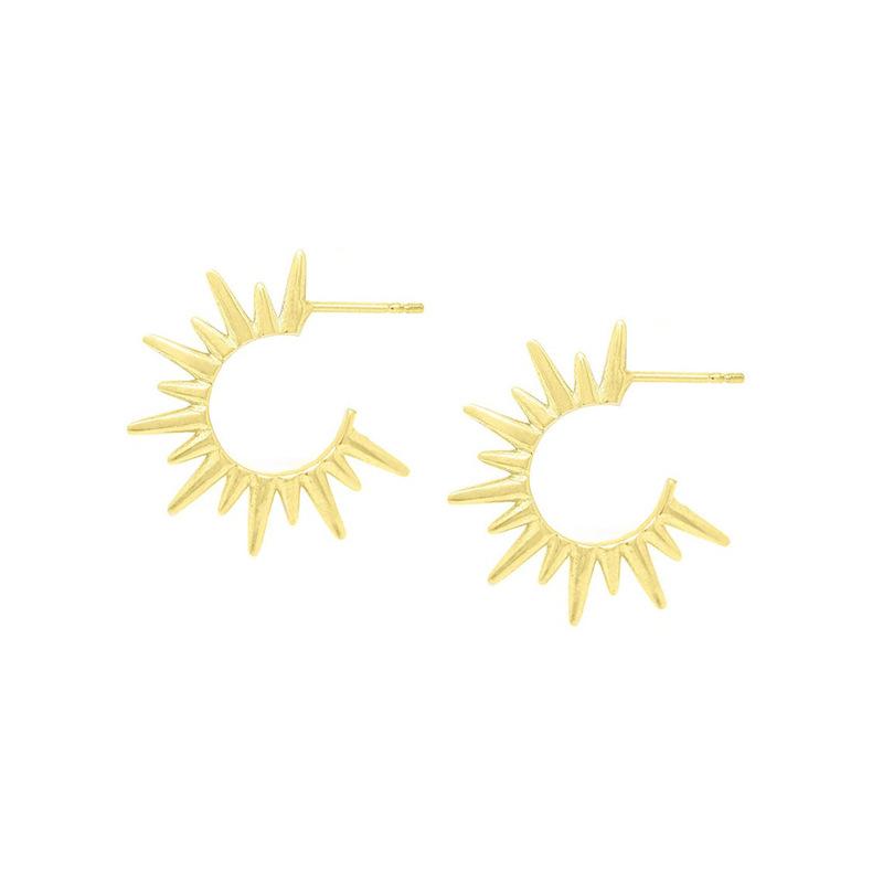 Exaggerated Metal Sunflower Stud Earrings for Women Vintage Gold Color Flower Geometric Statement Earrings Jewelry Accessories
