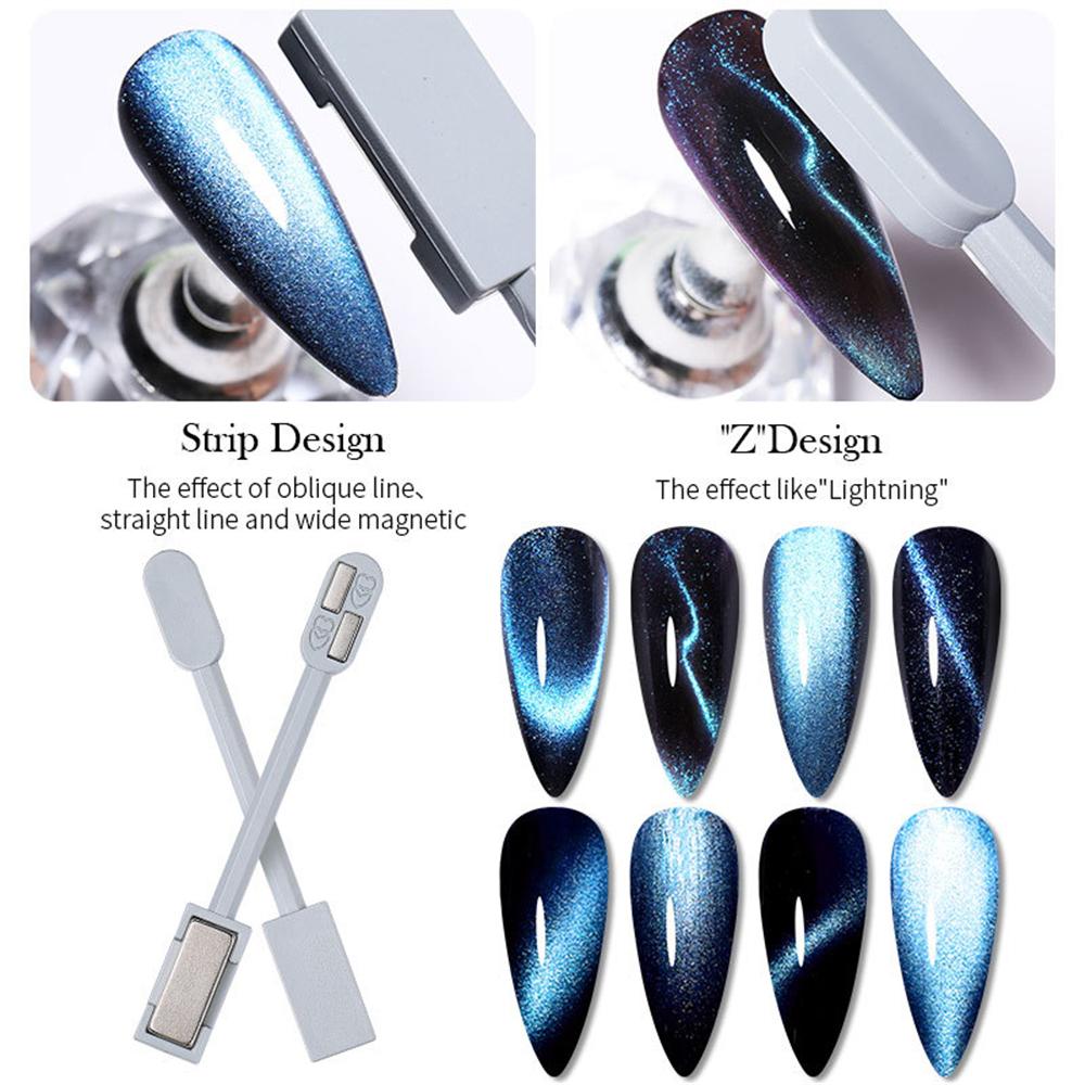 1 szt. Dwugłowy magnetyczny żelowy lakier do paznokci w kształcie kociego oka w sztyfcie do lakieru żelowego do paznokci mocny i łatwy w użyciu Nail Art długopis magnetyczny narzędzia