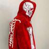 Skull Print Zip-Up Y2K Gothic Hoodie Harajuku Sweatshirt