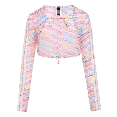 Tanz-Schal Dreistreifen Bewegungsreihe Kurz Lässig Eng Anliegend Langarm Cropped Jacke Damenjacken KX8915