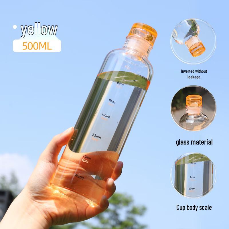 Shangqi Gradient Glass Water Bottle with Time Marker