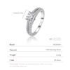 Modian Real 925 Silver Hearts Clear CZ Finger Rings For Women Romantic Double Line Wedding Statement Jewelry Gift