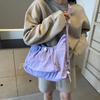 New large-capacity nylon canvas bag women's simple drawstring lightweight casual shoulder oblique span bag tote bag