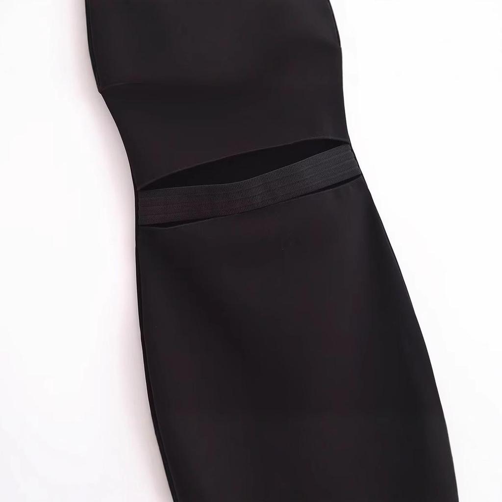 2025 Spring Women's European & American Style Open Shoulder Straight Neck Dress