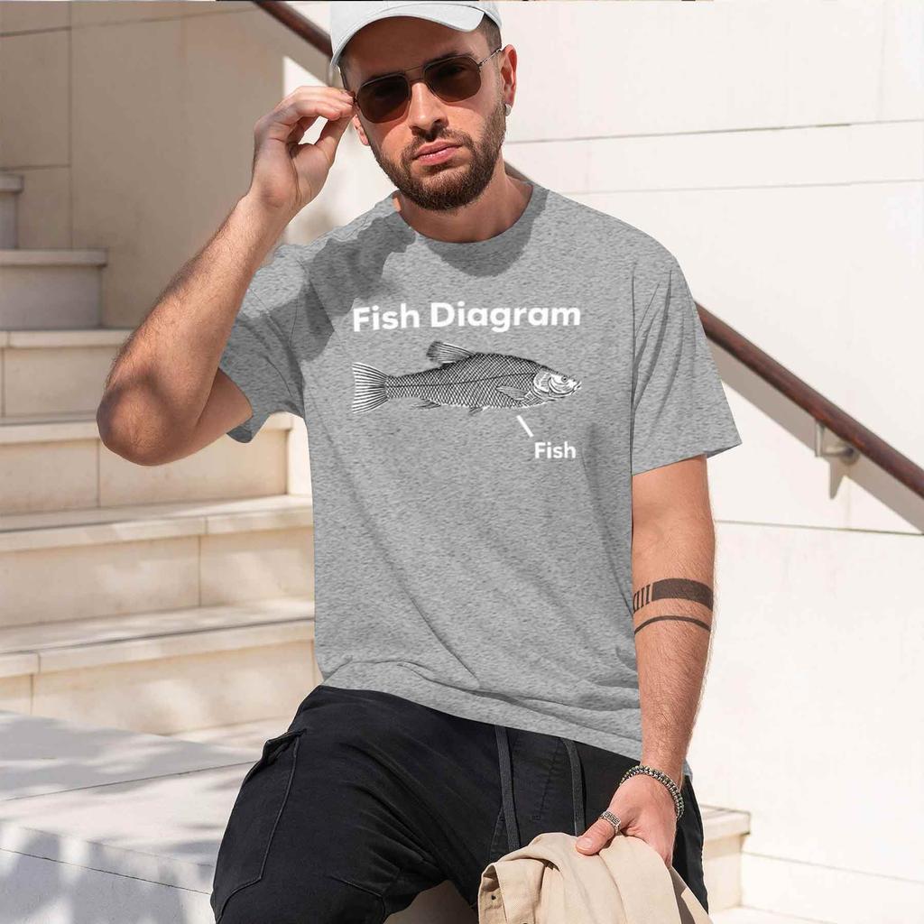 Funny Fish Diagrraphic T Shirt Retro High Quality Fashion Tshirts Tops Casual Tshirt