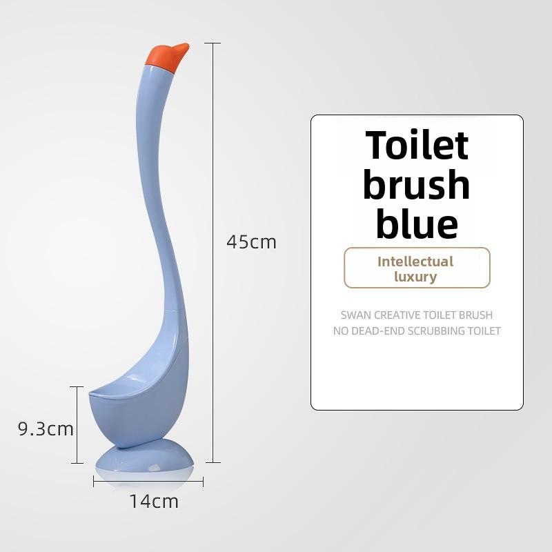 Swan toilet brush, household no dead ends bathroom creative cleaning toilet set, long handle silicone