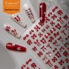 Cyansea 2026 New Year Red Bow Nail Art Stickers for DIY Phone, Planner, and Tablet Decorations
