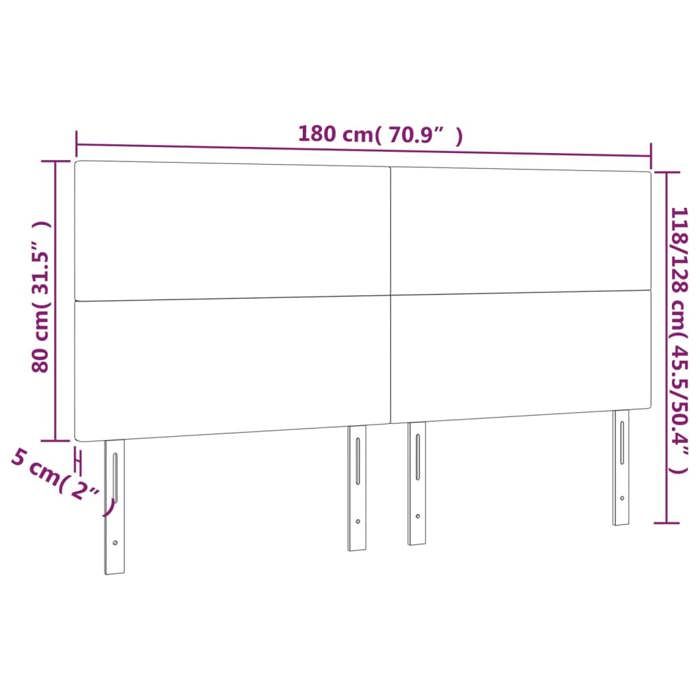 VidaXL Tête de Lit à LED Meuble de Chambre à Coucher Accessoire de Lit Double Tête de Cadre de Lit Intérieur Noir 3122160
