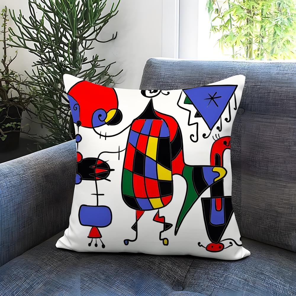 Classic Painter Joan Miro Cushion Cover Comfortable Reversible Pillow Cover Ideal for Car Sofa Bedroom Beyond