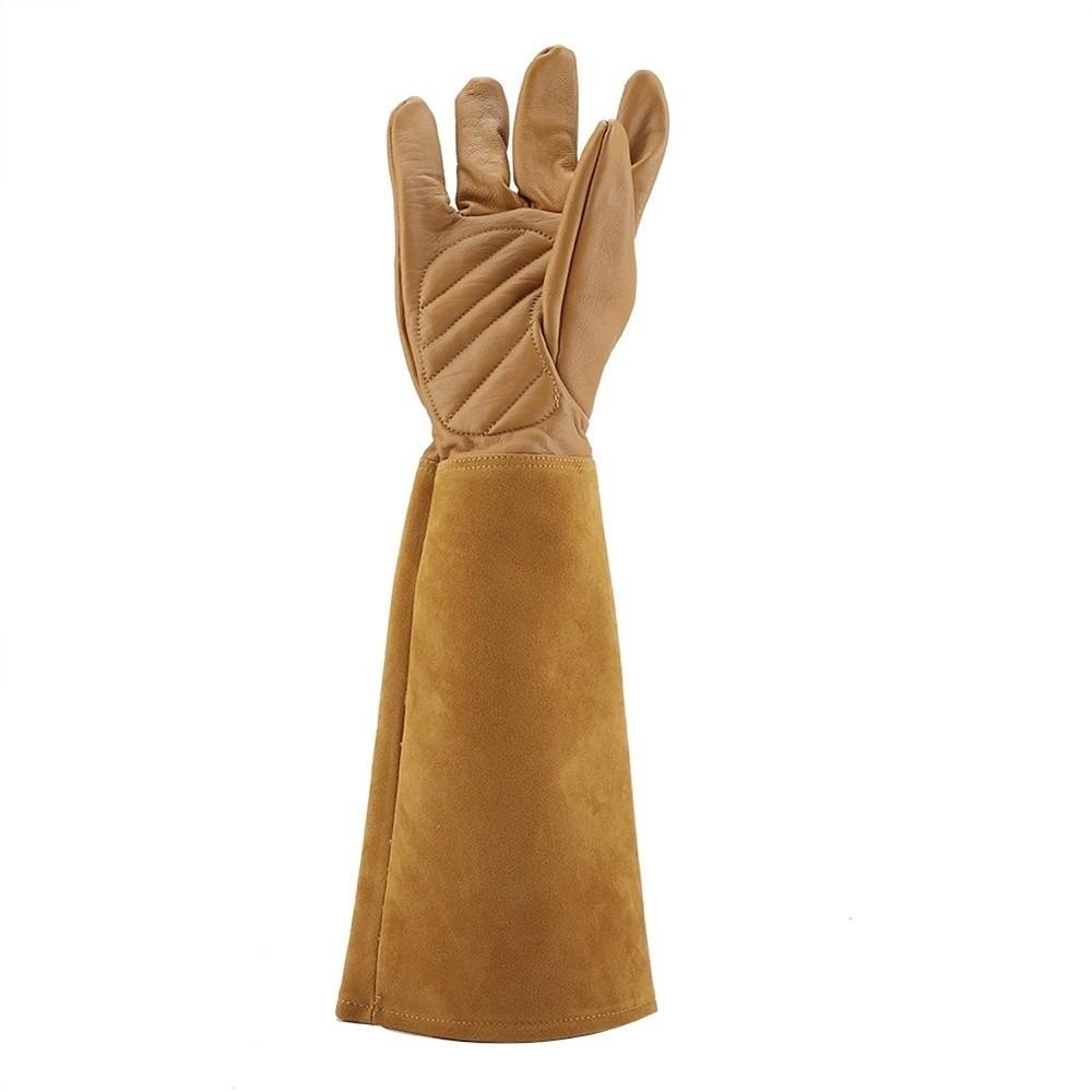 

1 Pair Puncture Proof Gardening Gloves Wearproof Leather Work Gloves Yard Work Brown-S