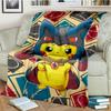 2025 New Cute Pikachu Pokemon Cartoon Gift Soft Plush Blanket,Flannel Throw Blanket for Living Room Bedroom Bed Sofa Cover Kids