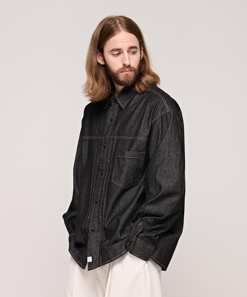Cargobros Cb Washed Denim Shacket (Black)