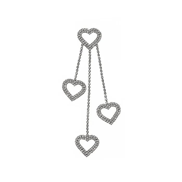 Heart Drop Single Earring (black)